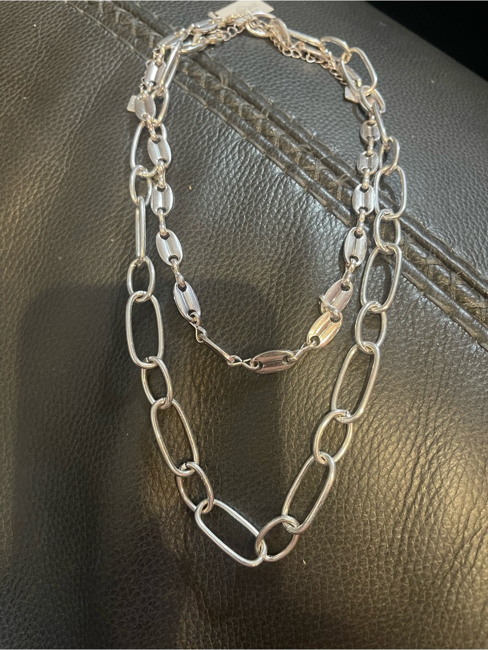 Park Lane Polished Silver-Tone Multi Link Necklace